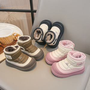 2025년 신상 겨울 플러시 스노우 부츠 아동용 두꺼운 따뜻한 남아 여아 코튼 방수 키즈 겨울 부츠 벨벳 슈즈