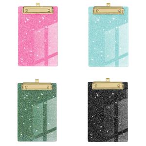 1개 아크릴 글리터 클립보드 글쓰기용 반짝이는 클립보드 태블릿 종이 정리함 메뉴 폴더 학교 교실 및 사무실용