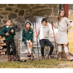 AP 2025 AW 스키 컬렉션 아동용 남아 여아 코튼 캐주얼 자수 레터 프린트 스포티 가족 커플룩 의류 드레스 세트 셔츠