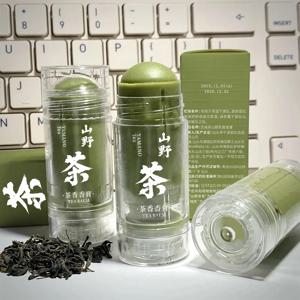 차와 백단향 향기 솔리드 밤 바디 밤 지속적인 향기 가벼운 향기 신선한 바디 데오도란트 여행용 휴대용