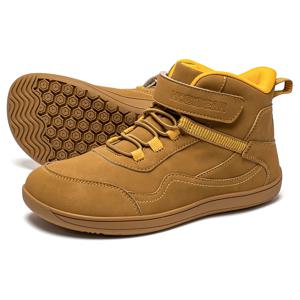 호비베어 키즈 미드 베어풋 슈즈 빅/키드 와이드 토 박스 제로 드롭 인조 가죽 후크앤루프 아웃도어 부츠