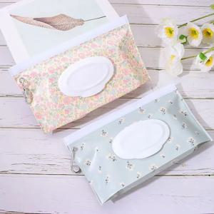 재사용 가능한 EVA 물티슈 백, 화장품 파우치, 휴대용 유모차 액세서리, 거치대 케이스, 플립 커버, 스냅 스트랩 티슈 백, 1 개