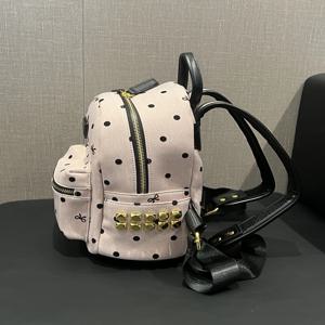 맥 제니퍼 패셔너블 폴카 도트 여성 백팩 출퇴근용 숄더백 부드러운 가죽 캐주얼 스타일 내부 패치 포켓