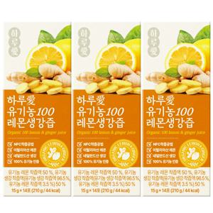 디어레시피 유기농 100 레몬생강즙 15g 14포 x 3개