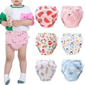 아기 재사용 가능한 기저귀 팬티 어린이를위한 배변 훈련 바지 생태 천 기저귀 세탁 가능한 화장실 유아 어린이 면 기저귀