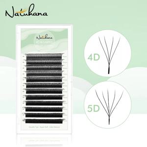 NATUHANA W자형 4D 5D 볼륨 속눈썹 연장 미리 만들어진 볼륨 팬 W 모양 속눈썹 메이크업을 위한 천연 소프트 가짜 속눈썹
