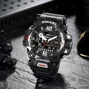 SMAEL 8072 남성용 방수 시계 Janpenese Quartz Chronograph 헤비 듀티 시계 남성용 알람 전자 손목 시계 reloj de hombre