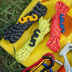 4개입 야외 가이 라인 텐트 코드 반사 캠핑 로프 알루미늄 가이 라인 조절기 텐트 타프 캐노피용