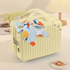 남녀공용 내구성 여행용 캐리어 4인치 핸드헬드 비밀번호 잠금 메이크업 가방 소형 여행 가방 패셔너블 하드쉘