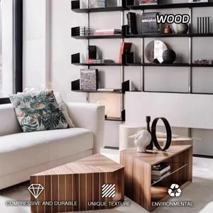 모던 심플 삼각형 원목 커피 테이블 디자이너 창의적인 센터 테이블 아트 거실용 직사각형 빌라 장식 홈