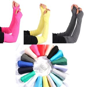 여성용 다기능 자외선 차단 팔 워머, 하프 핑거 코튼, 긴 손가락 없는 장갑, 커프 손 보호, 자외선 차단, 20 가지 색상, 핫