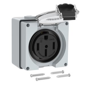 DaierTek 50 Amp RV 콘센트 상자 125/250V NEMA 14-50R RV 콘센트 RV Camper Traile용 비바람에 견디는 전력 콘센트 패널