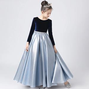 Dideyttawl 맞춤형 공주 꽃 소녀 드레스 새해 긴 소매 주니어 신부 들러리 드레스 키즈 웨딩 미인 대회 가운