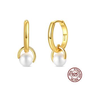 럭셔리 황금 소라 불가사리 진주 귀 스터드, 925 실버 나비 하트 모양 펜던트 진주 귀걸이, 여성용 파티 쥬얼리