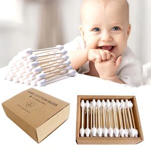 아기 면봉 더블 팁 귀와 코 다기능 청소 스틱 대나무 면봉 새싹 메이크업 청소 아이 아기