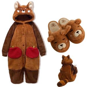 성인 너구리 코스프레 코스튬 가운, 키구루미 유니콘 원지 애니메이션 잠옷, 할로윈 만화 곰 잠옷, 겨울