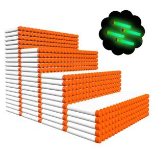 Nerf N Strike Elite 2.0 시리즈용 리필 다트, 글로우 투 더 다크 불렛 팩, 모든 엘리트 블래스터 화이트 호환, 1000 개