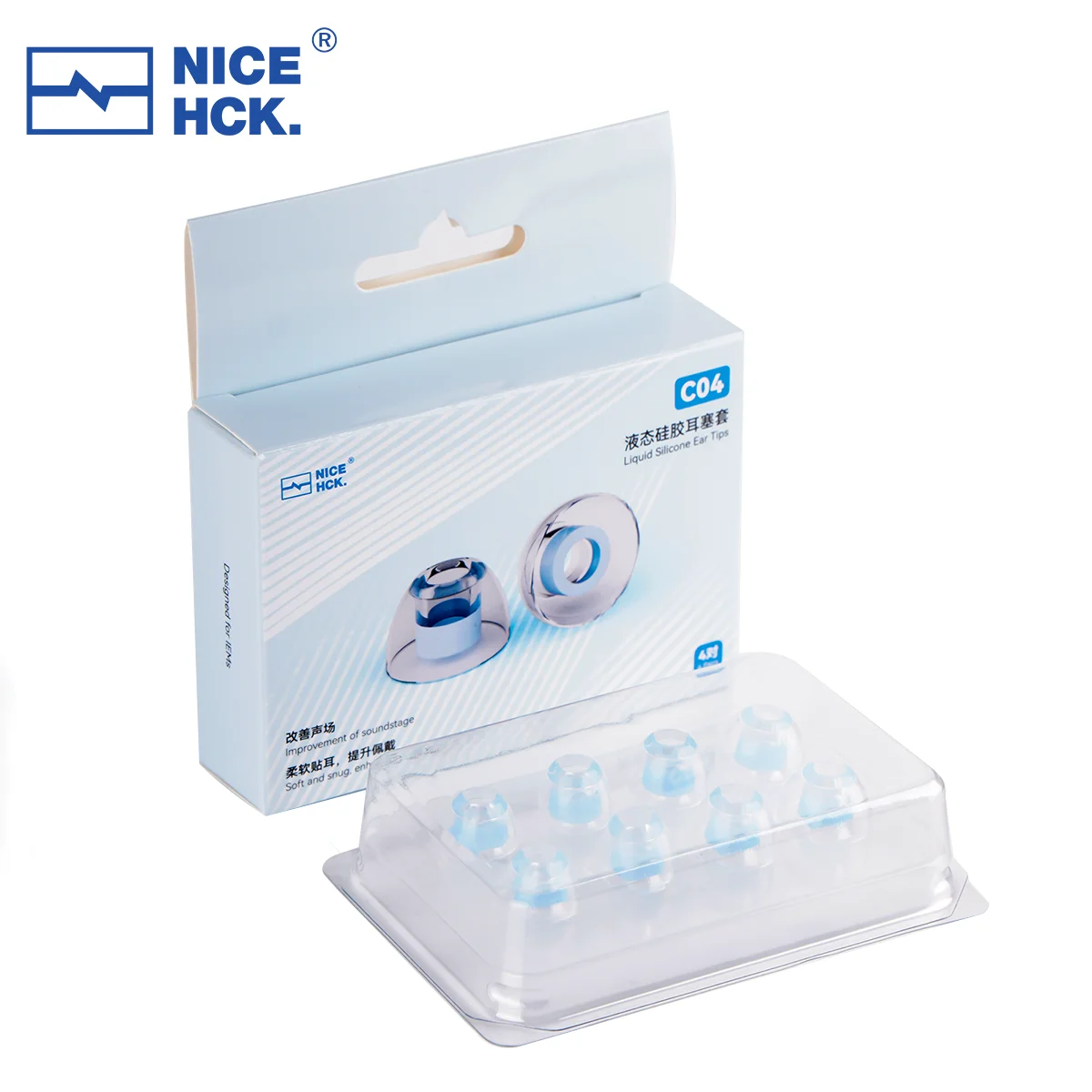 NICEHCK C04 액체 실리콘 이어팁 소음 차단 소프트 확장 사운드 스테이지 NX8 Himalaya DaVinci Explorer GATE 용 IEMS 액세서리