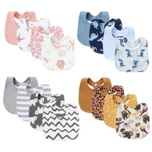 4Pcs 아기 Bibs Burp Clothes 만화 신생아 타액 타월 소녀 소년 면화 어린이 앞치마 유아 액세서리 유아 Bibs 세트