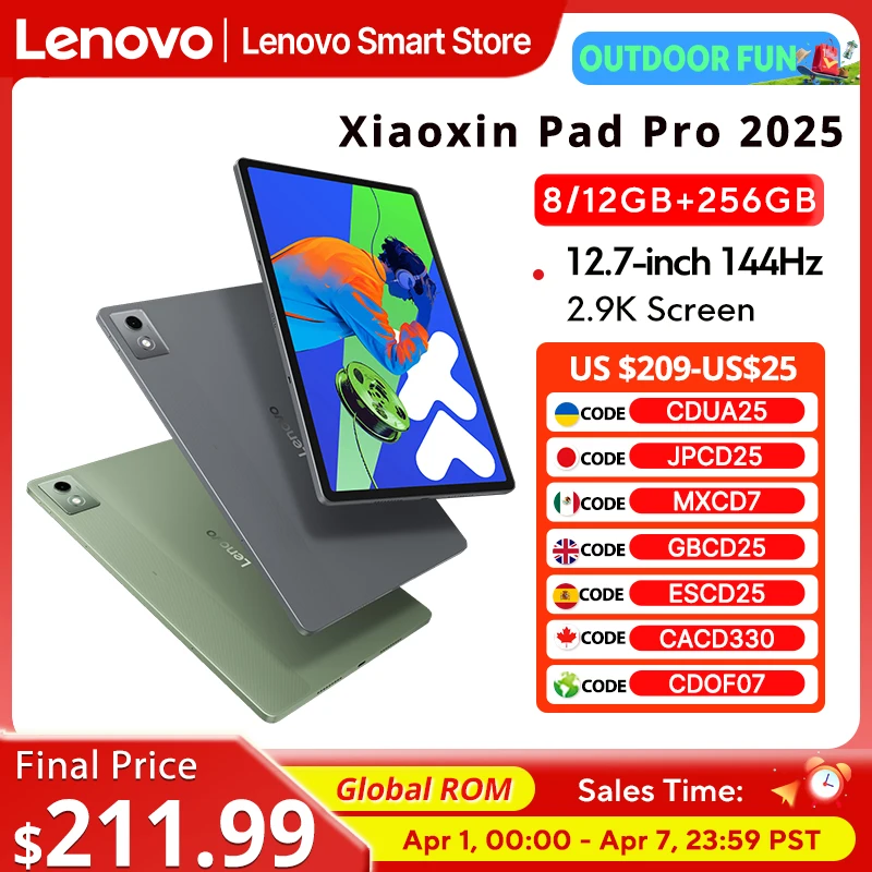 레노버 샤오신 패드 프로 2025 12.7인치 태블릿 오리지널 글로벌롬 디멘시티 8300 2.9K 144Hz 디스플레이 안드로이드 14 10200mAh 패드 PC