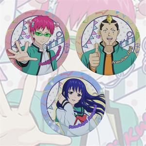 58mm 애니메이션 사키 K의 비참한 삶 사키 쿠스오 테루하시 코코미 코스프레 의상 배지 핀 SPTE 양철 브로치 소품 선물