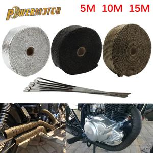 오토바이 배기 시스템 머플러 랩 열 랩 붕대 튜닝 5cm 5M 10M 15M Pitbike Enduro Motocross 배기 열 밴드