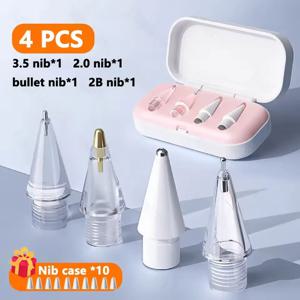 애플 펜슬 프로/2세대/1세대/USB-C용 교체용 펜촉 4/6개, 업그레이드된 아이패드 펜촉(보관 케이스 포함)