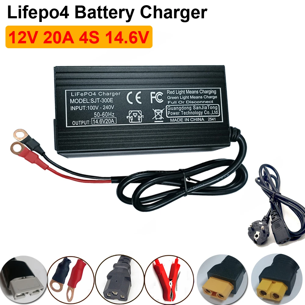 리튬 철 인산염 배터리 충전기 EU 플러그에 대 한 12V 20A 스마트 Lifepo4 배터리 충전기 4S 14.6V 높은 전력 충전기
