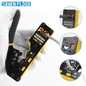 EASY-Type RJ45 네트워크 크림퍼 - 3-in-1 크림프/컷/스트립 Lan CAT6A/6/5E(STP/UTP) 및 RJ11/12 Tel 모듈형 케이블