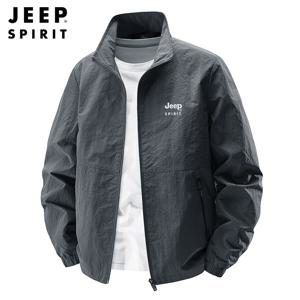 JEEP 스피릿 남성 자켓 얇은 봄, 가을 레저 스탠드 칼라 아웃도어 패션 스포츠 탑