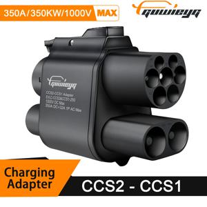 GUWIEYG CCS2-CCS1 어댑터 500A 500kW CCS2에서 CCS1로 전환 가능한 DC+AC 전기차 충전기 DC 1000V 고속 EV 충전 어댑터