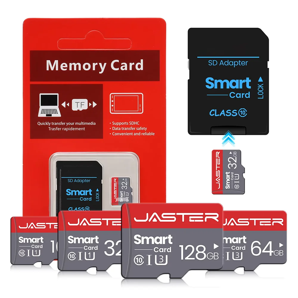 JASTER 고속 미니 SD 메모리 카드 256GB 클래스 10 마이크로 TF 플래시 USB 펜 드라이브 카드 4GB 8G 16G 32GB 64GB 128GB 스마트폰용