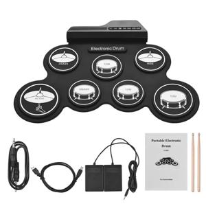 2022New 접이식 실리콘 핸드 롤 USB 전자 드럼 휴대용 연습 드럼 패드 키트 드럼 스틱 서스테인 페달