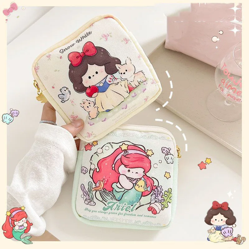 생리대 이모 탐폰 보관 가방 학생들은 귀여운 소녀 캔버스 가방을 가지고 다닐 수 있습니다. 아리엘은 작습니다