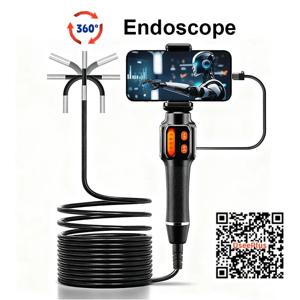 360도 회전 내시경 카메라 6mm 렌즈 HD 관절형 검사 보어스코프 카메라 IP67 자동차용 IOS 안드로이드