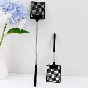 블랙 크리에이티브 플라이 스와터 모기 스와터, 스테인레스 스틸 확장 디자인, 파리 퇴치 용품 1 팩