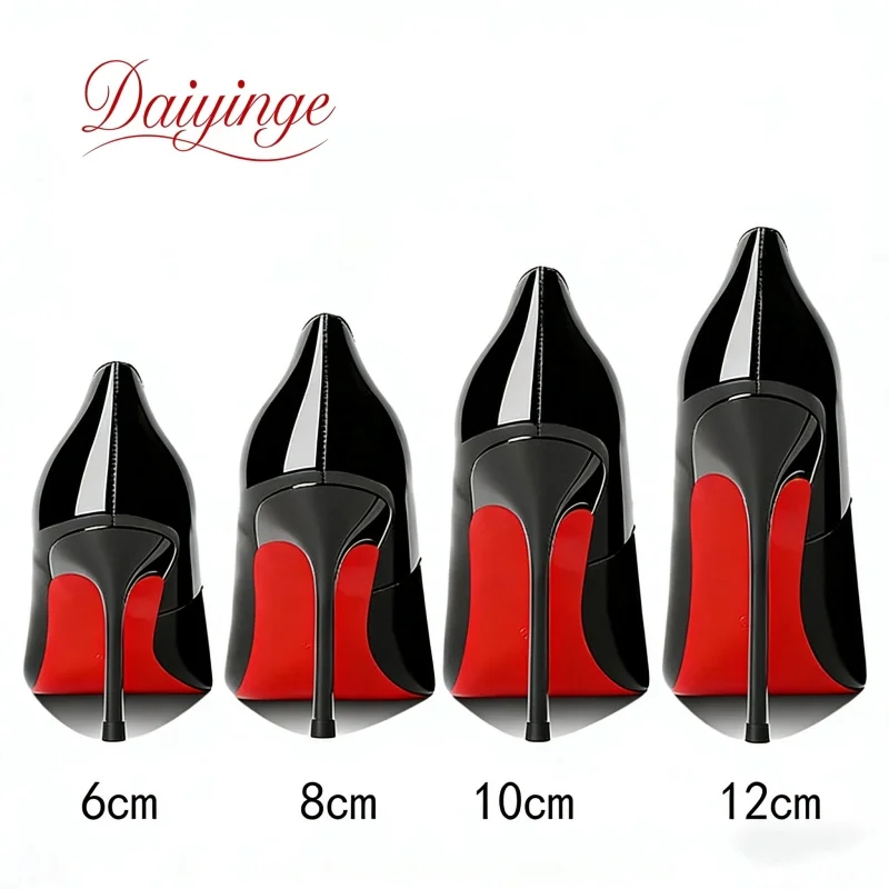여성용 힐 2026 트렌드 가죽 럭셔리 레드 바텀 하이힐 12cm 뾰족한 앞코 스틸레토 펌프스 우아하고 섹시한 파티 웨딩 슈즈