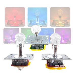 12V LED 아케이드 조이스틱 컬러풀 라이팅 스틱 5핀 4~8방향 코인 미니 클로우 머신 굴착기 낚시 게임기용