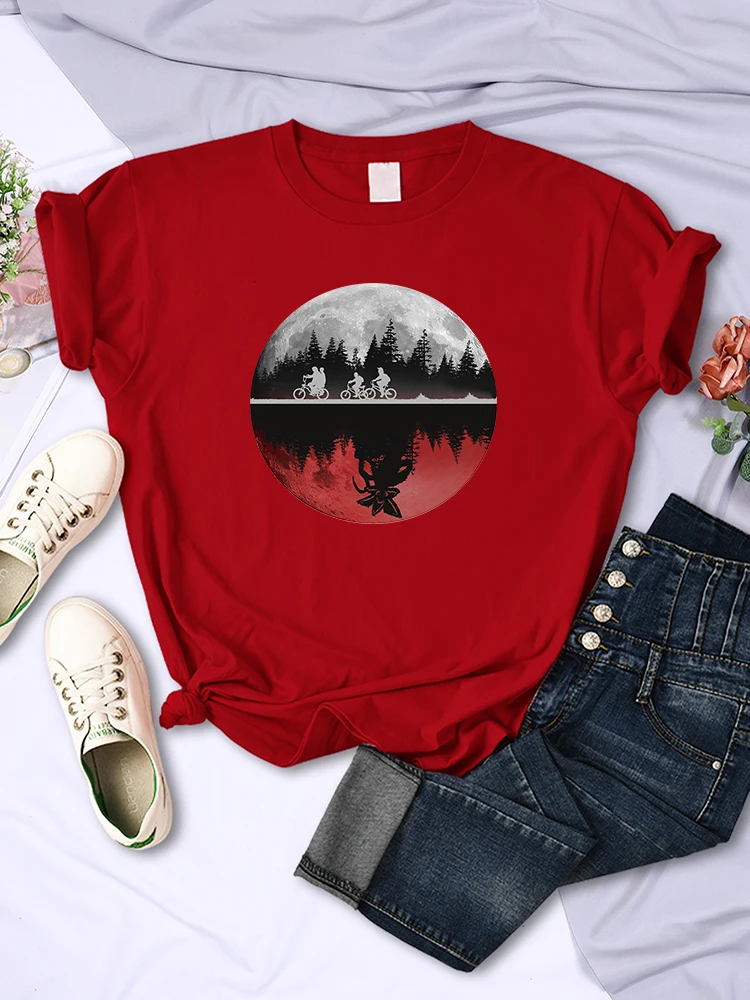 소년 타고 자전거 인쇄 T 셔츠 여성 여름 멋진 T-셔츠 힙합 통기성 티 Shirtfashion 캐주얼 반팔 여성