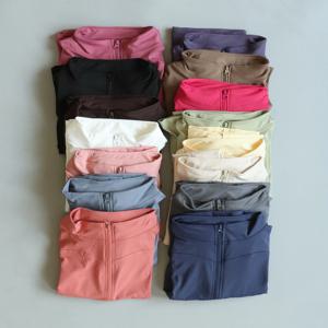 2024 새로운 요가 코트 짧은 스포츠 자켓 여성 피트니스 의류 슬리밍 바디 조각 지퍼 요가 자켓