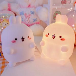 홈피쉬 토끼 LED 무드등, 창의적인 분위기 조명, 무전원 플로어 스탠드, 침실 침대 옆 장식용 소형 테이블 조명