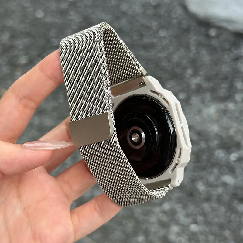 밀라노 루프 삼성 갤럭시 워치 6 5 4 클래식 20MM 22mm 메탈 팔찌 아마즈핏 빕 5/빅3 프로/밸런스/GTS/GTR 4-3-2 스트랩