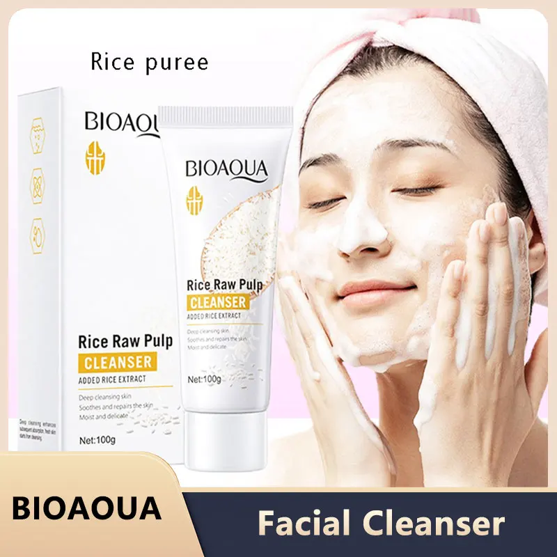 쌀 원료 페이셜 클렌저 페이스 워시 폼 스킨케어 보습 피부 밝게 하는 재생 페이셜 클렌저 스킨케어