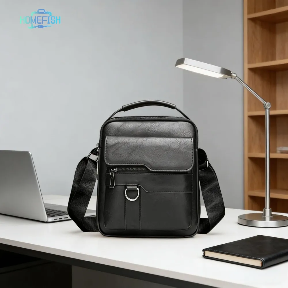 브랜드 남성용 숄더백 9.7인치 아이패드용 남성용 PU 가죽 플랩 남성용 크로스바디 가방 비즈니스 플랩 남성용 솔리드 메신저백 여행 가방