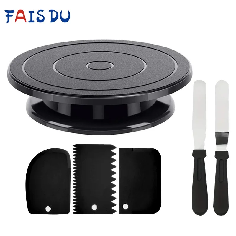 FAIS DU 케이크 턴테이블 키트 업그레이드 회전 케이크 스탠드 데코레이팅 베이커리 용품 케이크 데코레이팅 베이크 페이스트리 턴테이블 키트