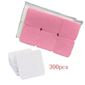 300개입 린트프리 속눈썹 글루 와이프 종이 젤 리무버 클린 몽스 오브 보틀 코튼 패드 뷰티 클리닝 네일 아트 메이크업 도구