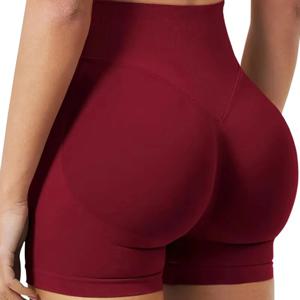 CZGUKE4.5''Shorts Seamless Low Ribbed 허리밴드 체육관 반바지 Scrunch Bum 요가 반바지 부티 하이 스트레치 러닝 바이크 반바지