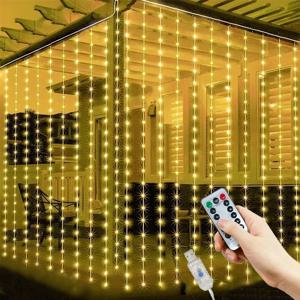 커튼 조명 300/600LED 디밍 가능 요정 조명, 리모컨 및 타이머 포함 8가지 모드 USB 전원 스트링 조명, 방 벽 파티 크리스마스용