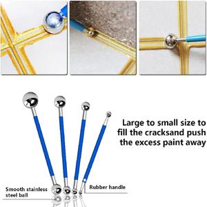 4Pcs 도트 도구 볼 스타일러스 8 크기 DIY 스테인레스 스틸 폴리머 클레이 키트 타일 그라우트 바닥 압력 솔기 스틱 코킹 도구