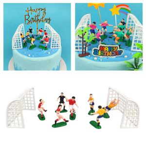 빈티지 야구 게임 선수 케이크 컵케이크 토퍼 장식 축구 케이크 선수 액세서리 베이킹 생일 파티용